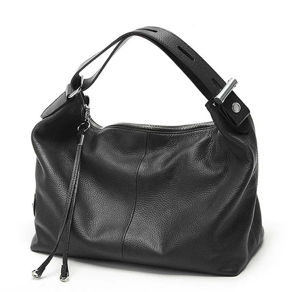 Zency 100% Genuine Leather Women Hobo Bag White Lady Tassel Shoulder Bags Classic Red Handbag Crossbody Purse 2024 Trendy