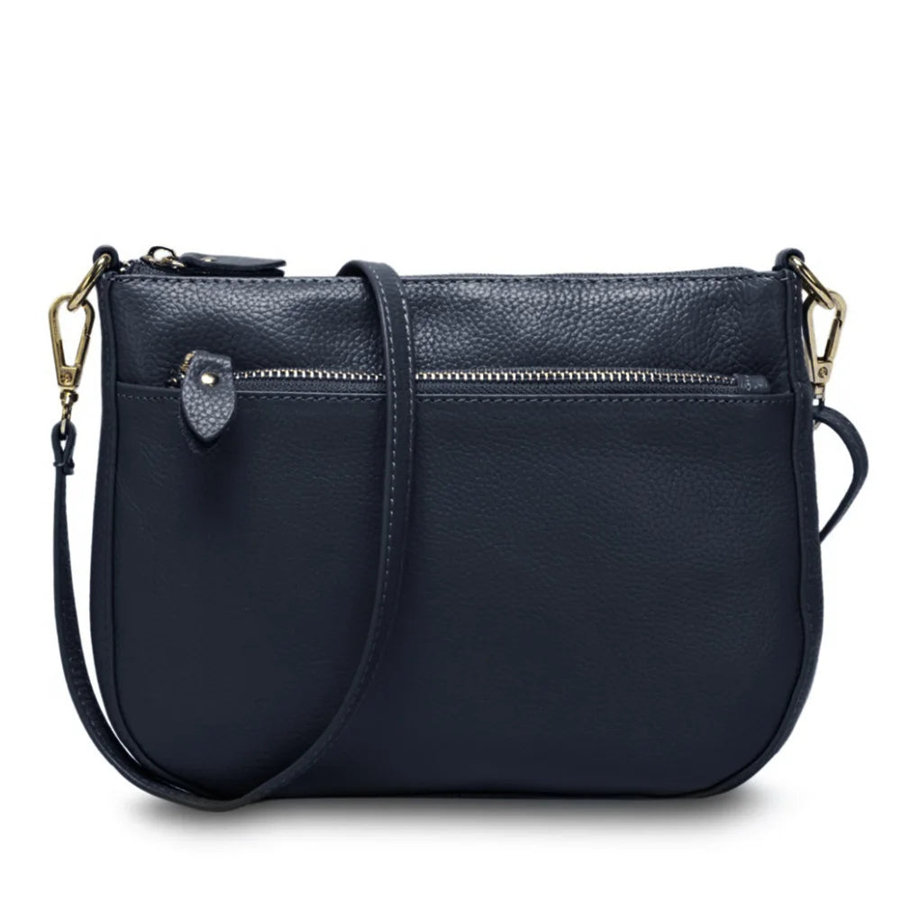 Zency Fashion Women Crossbody Bag 100% Genuine Leather Brown Handbag Small Flap Bags Simple Lady Shoulder Purse Messenger Wallet