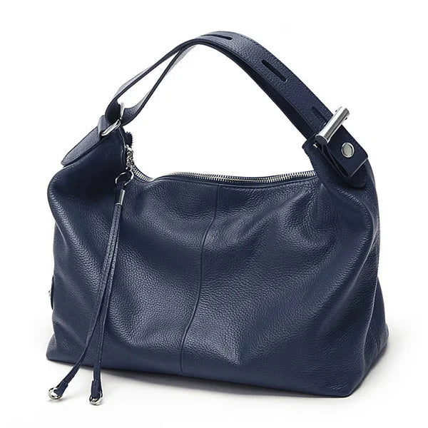 Zency 100% Genuine Leather Women Hobo Bag White Lady Tassel Shoulder Bags Classic Red Handbag Crossbody Purse 2024 Trendy