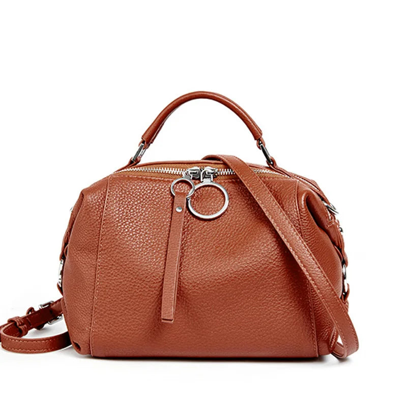 Zency Women's Designers Handbag Genuine Leather Cowhide Crossody Ladies Shoulder Top Handle Satchel 2026 Pillow Bags Shopper