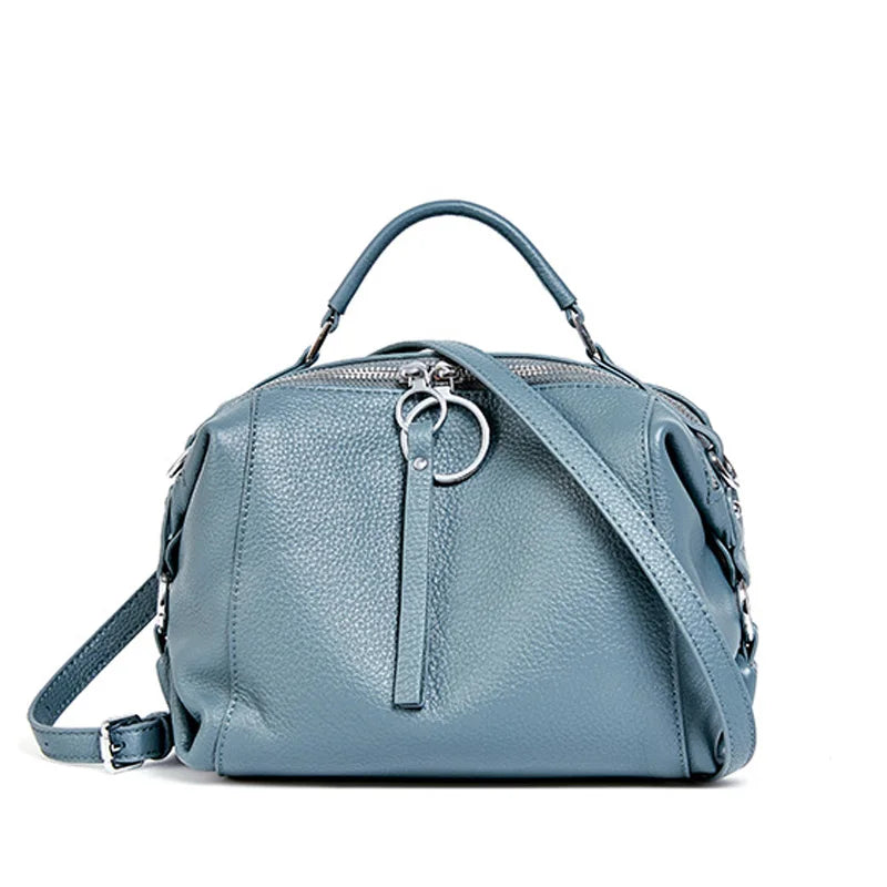 Zency Women's Designers Handbag Genuine Leather Cowhide Crossody Ladies Shoulder Top Handle Satchel 2026 Pillow Bags Shopper