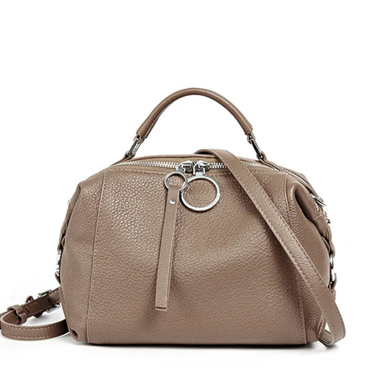 Zency Women's Designers Handbag Genuine Leather Cowhide Crossody Ladies Shoulder Top Handle Satchel 2026 Pillow Bags Shopper