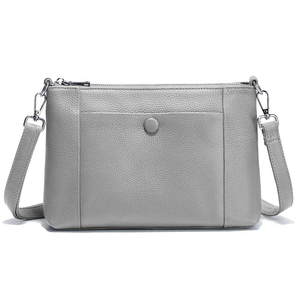 Zency Minimalist Women Purse Spring Shoulder Square Cross Over Bag 100% Genuine Leather Small Phone Bag For Commuters Hot