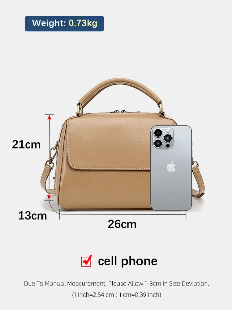 Zency Genuine Leather Women's Handbag Casual Work Tote Bag Designer Crossbody Satchel Wide Strap Large Capacity Shoulder Bag Sac