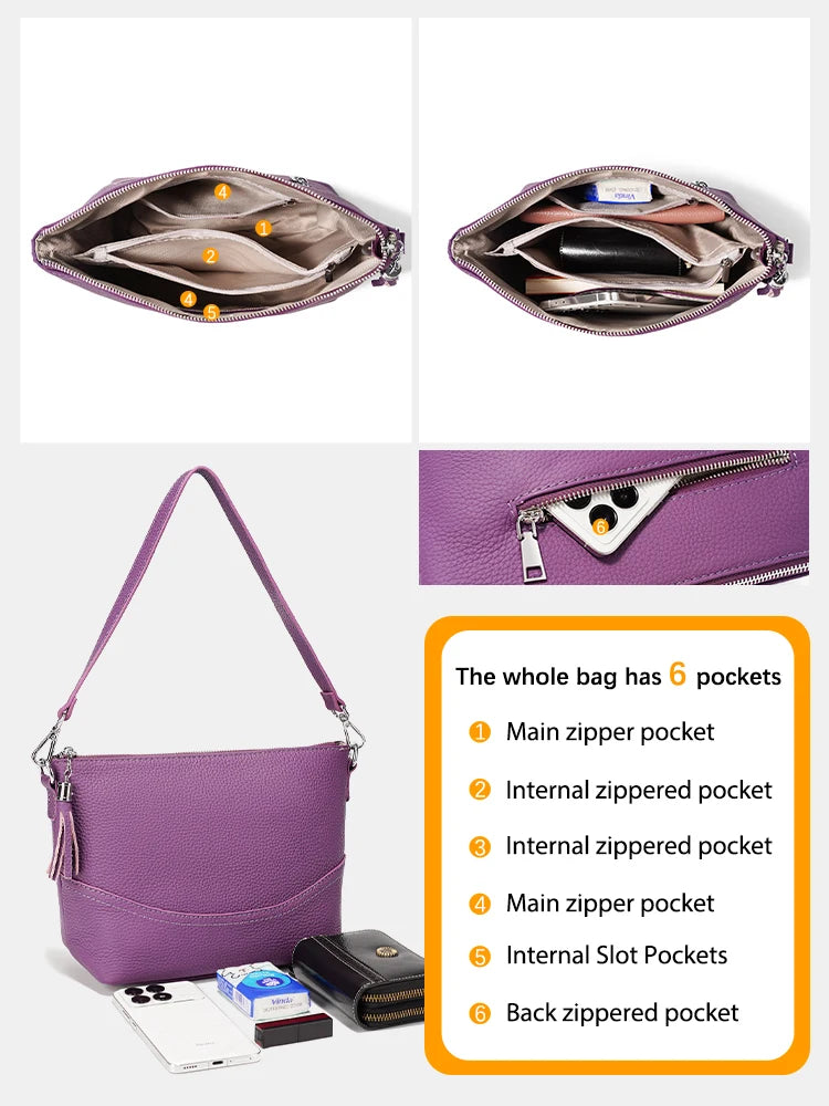 Zency Womens Purses and Handbags Designer Leather Crossbody Bag Ladies Fashion Hobo Shoulder Bag with Adjustable Strap Large Bag