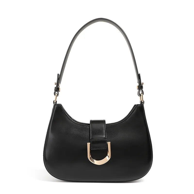 Zency Women's Brown Leather Shoulder Bag Luxury Designer Handbag Fashion Ladies Top Handle Crossbody Bag for Dating Shopper
