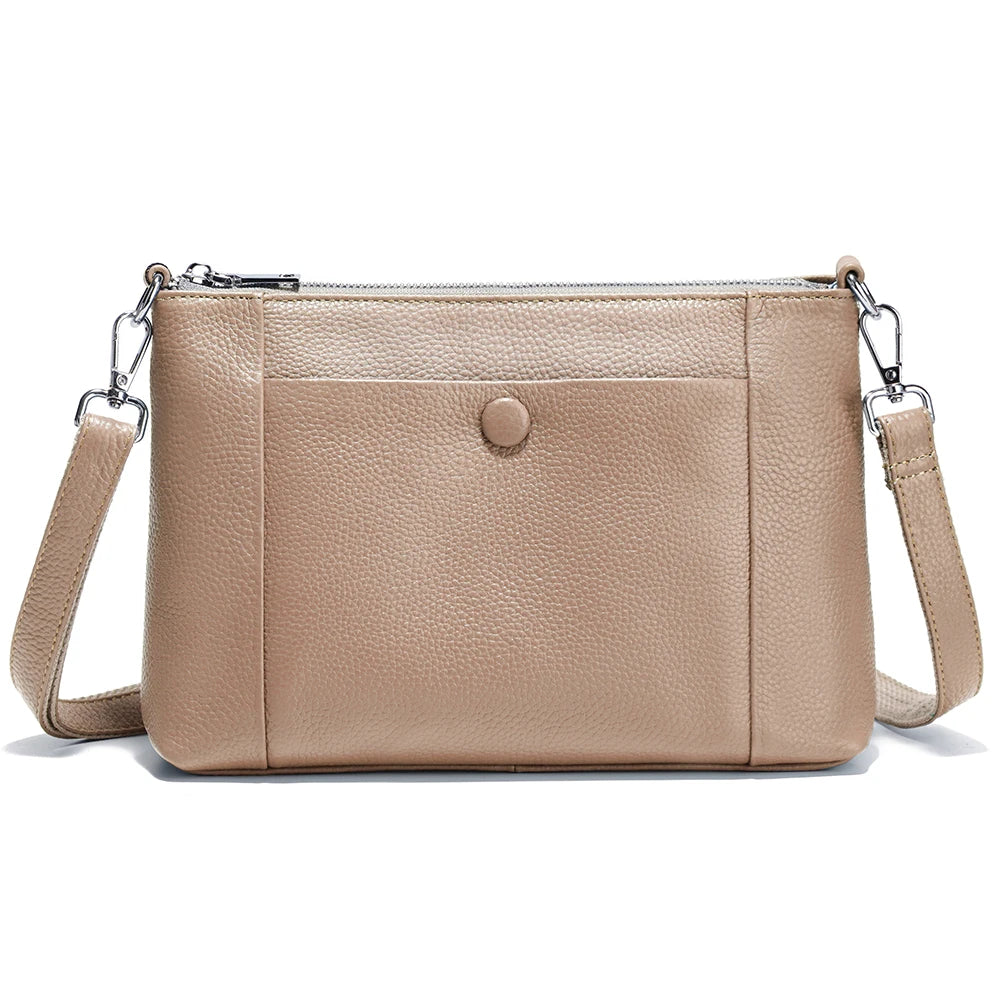 Zency Minimalist Women Purse Spring Shoulder Square Cross Over Bag 100% Genuine Leather Small Phone Bag For Commuters Hot
