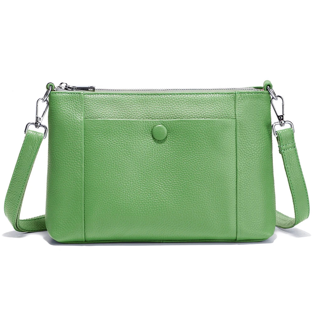 Zency Minimalist Women Purse Spring Shoulder Square Cross Over Bag 100% Genuine Leather Small Phone Bag For Commuters Hot