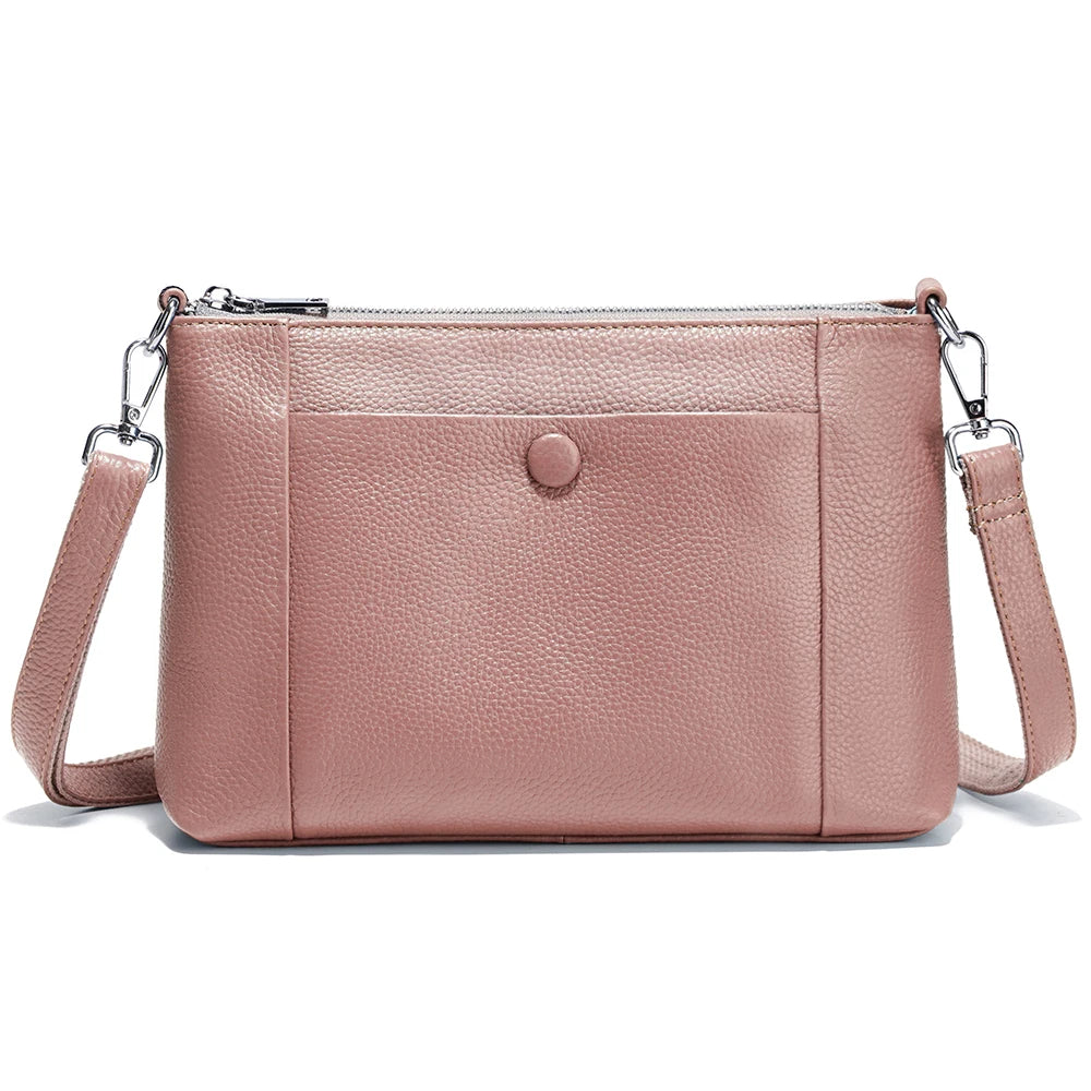 Zency Minimalist Women Purse Spring Shoulder Square Cross Over Bag 100% Genuine Leather Small Phone Bag For Commuters Hot