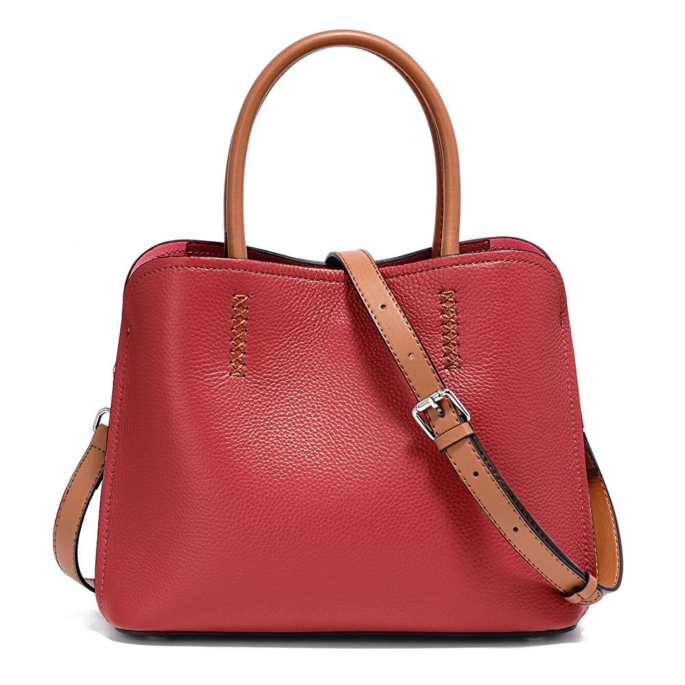 Zency Women's Genuine Leather Shopper Bag Designer Shoulder Bags Luxury Handbag Large Bucket Bag Tote Cross Body Bolso De Mujer