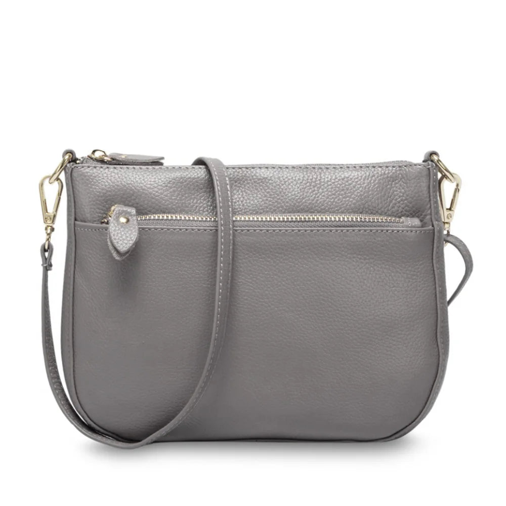 Zency Fashion Women Crossbody Bag 100% Genuine Leather Brown Handbag Small Flap Bags Simple Lady Shoulder Purse Messenger Wallet