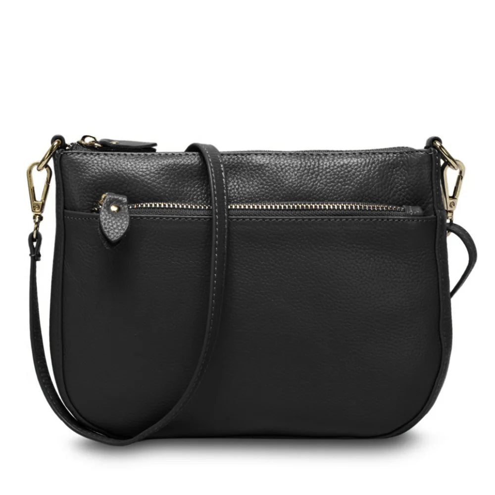Zency Fashion Women Crossbody Bag 100% Genuine Leather Brown Handbag Small Flap Bags Simple Lady Shoulder Purse Messenger Wallet