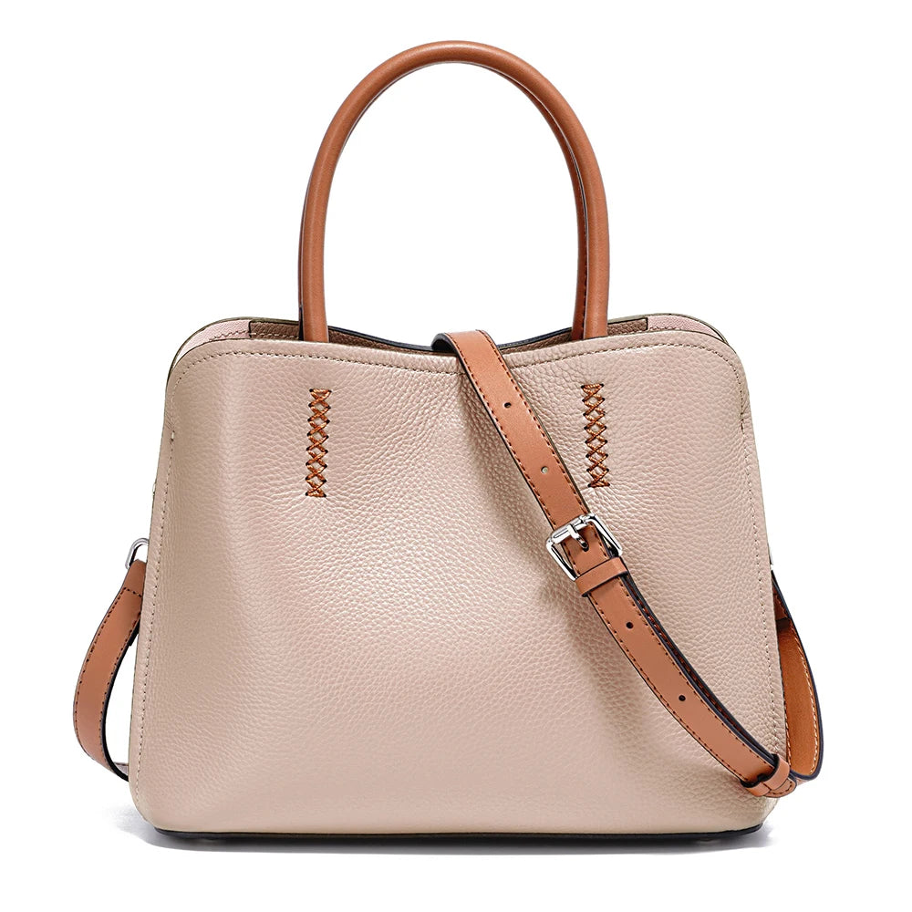 Zency Women's Genuine Leather Shopper Bag Designer Shoulder Bags Luxury Handbag Large Bucket Bag Tote Cross Body Bolso De Mujer