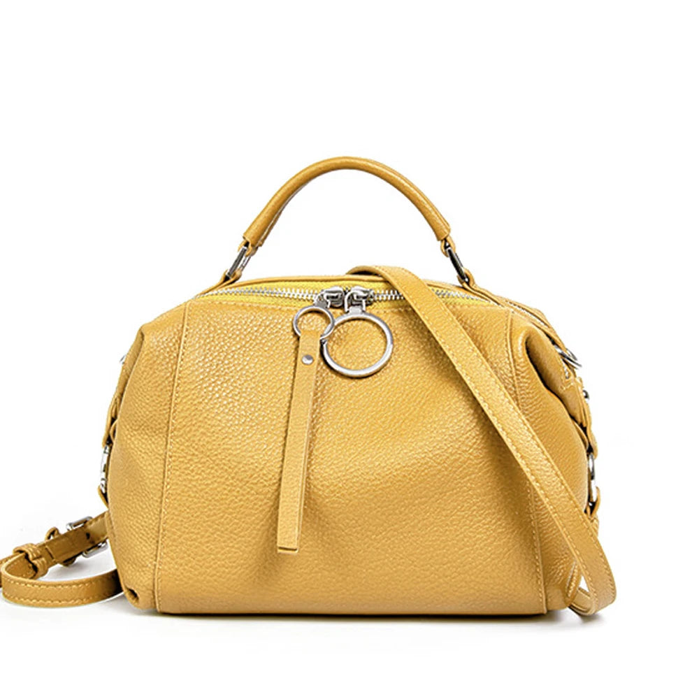 Zency Women's Designers Handbag Genuine Leather Cowhide Crossody Ladies Shoulder Top Handle Satchel 2026 Pillow Bags Shopper