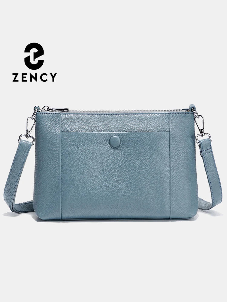 Zency Minimalist Women Purse Spring Shoulder Square Cross Over Bag 100% Genuine Leather Small Phone Bag For Commuters Hot