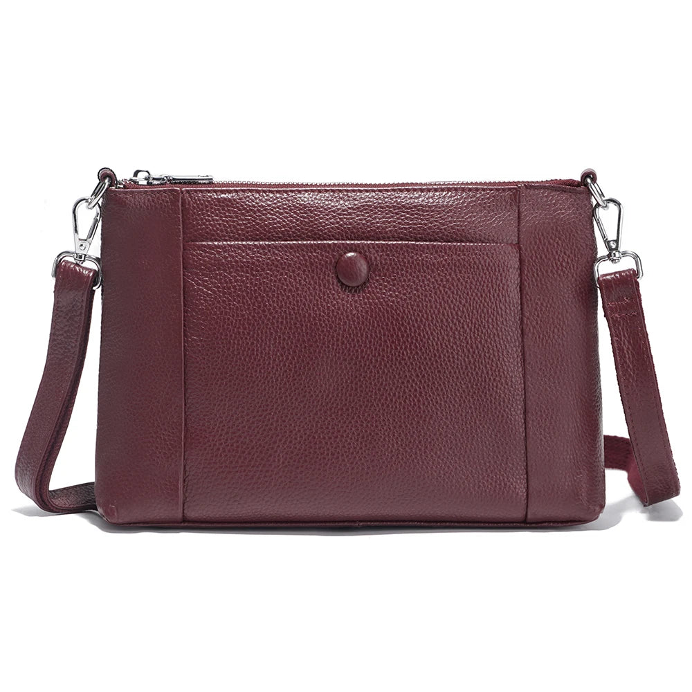 Zency Minimalist Women Purse Spring Shoulder Square Cross Over Bag 100% Genuine Leather Small Phone Bag For Commuters Hot