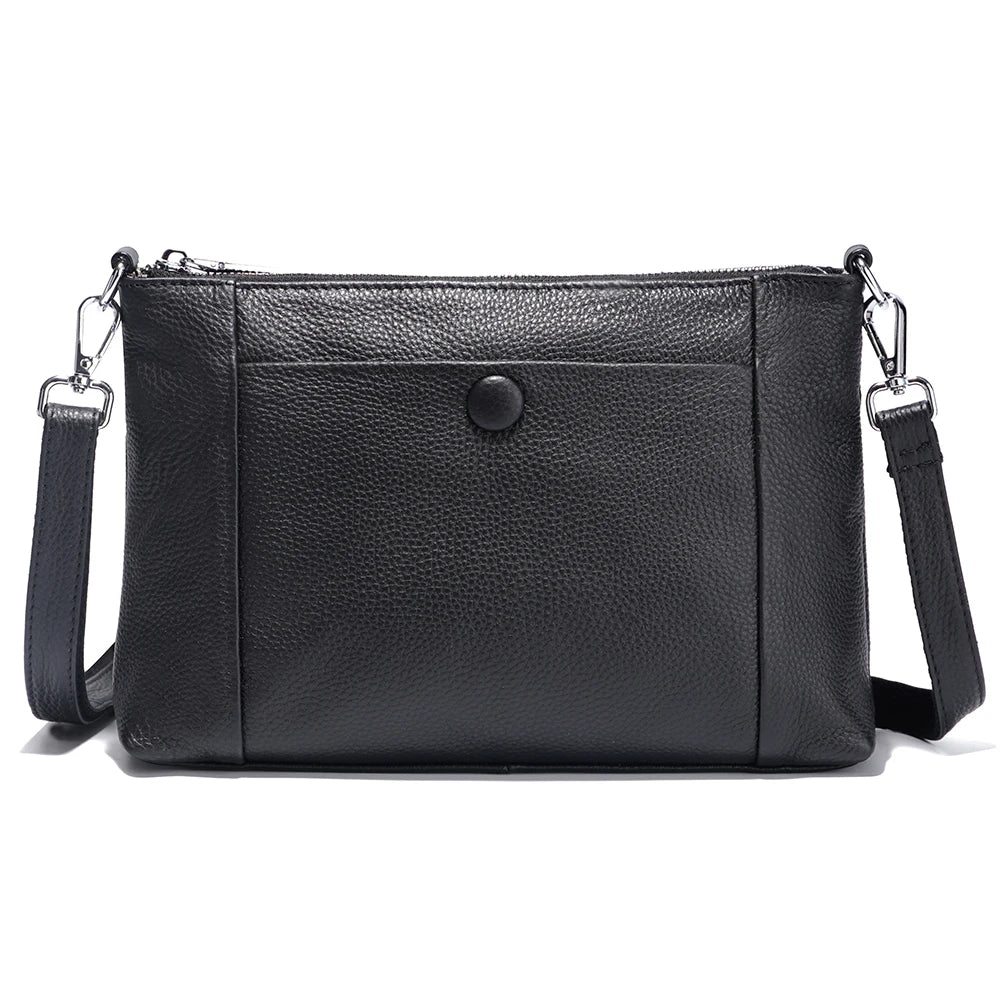 Zency Minimalist Women Purse Spring Shoulder Square Cross Over Bag 100% Genuine Leather Small Phone Bag For Commuters Hot