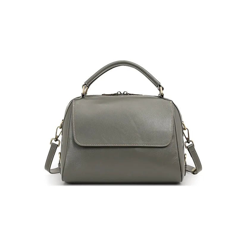 Zency Genuine Leather Women's Handbag Casual Work Tote Bag Designer Crossbody Satchel Wide Strap Large Capacity Shoulder Bag Sac