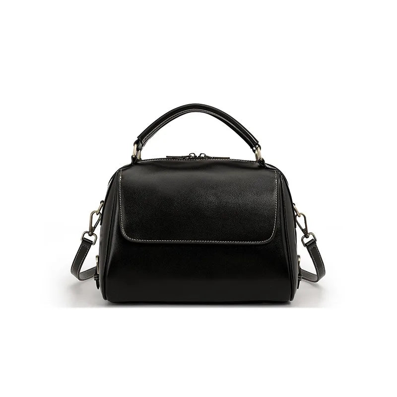 Zency Genuine Leather Women's Handbag Casual Work Tote Bag Designer Crossbody Satchel Wide Strap Large Capacity Shoulder Bag Sac