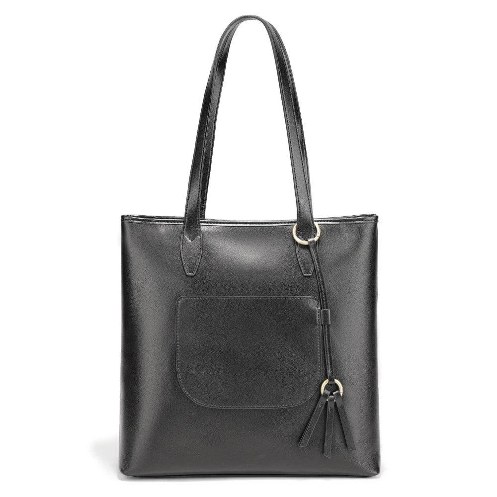 Zency 100% Genuine Leather Handbag Large Capacity Women Shoulder Bag Retro Tote Purse High Quality Shopper Bags Chocolate Grey