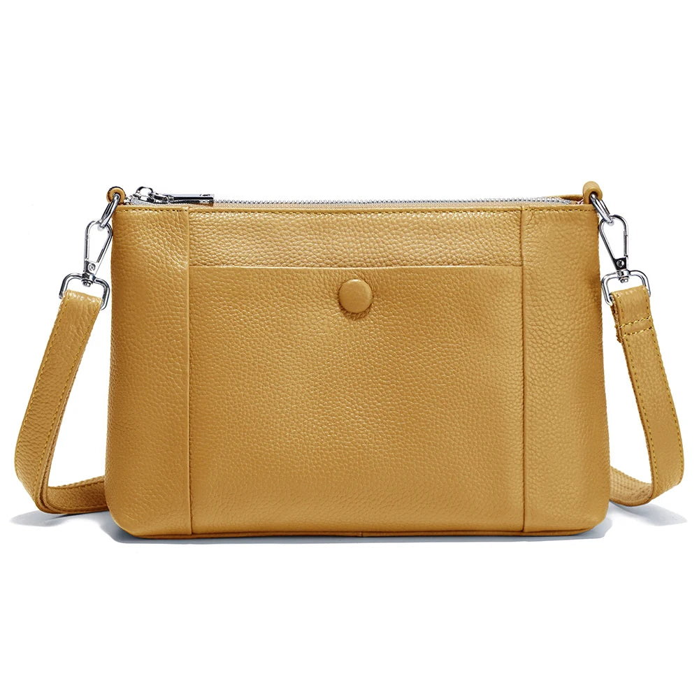 Zency Minimalist Women Purse Spring Shoulder Square Cross Over Bag 100% Genuine Leather Small Phone Bag For Commuters Hot