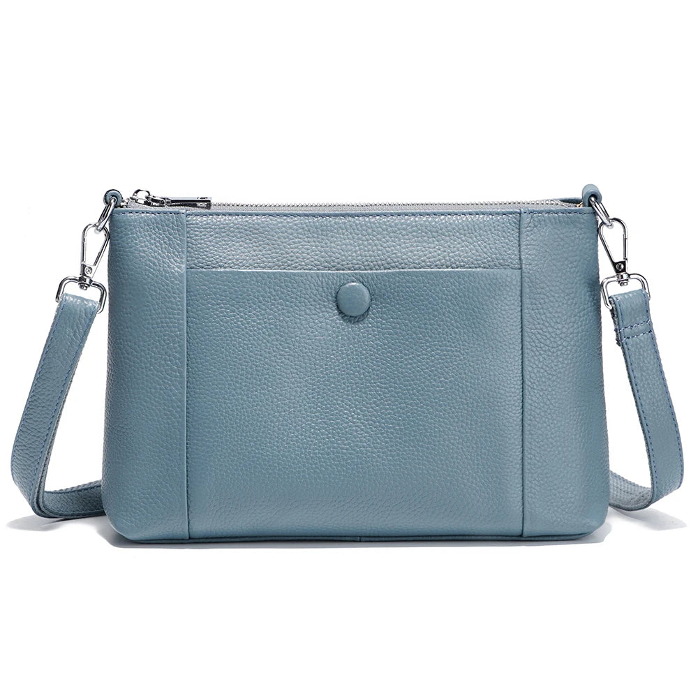 Zency Minimalist Women Purse Spring Shoulder Square Cross Over Bag 100% Genuine Leather Small Phone Bag For Commuters Hot